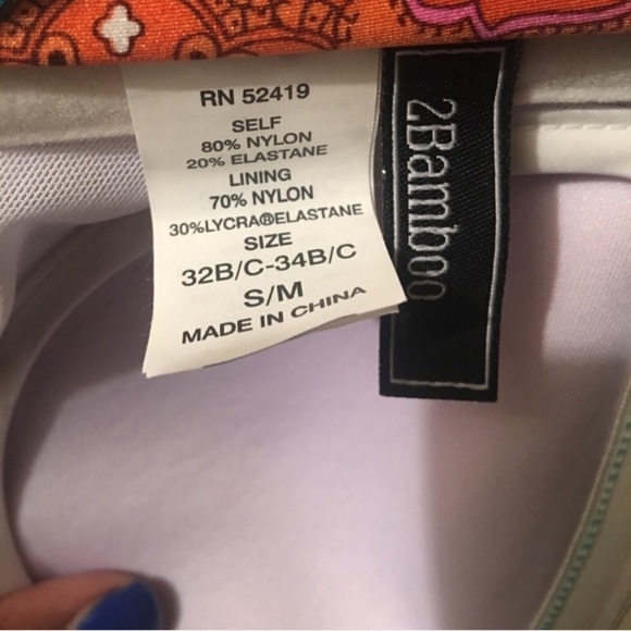 Paisley Print Bikini Swim Top Sz 32-34 B/ C - Picture 4 of 6